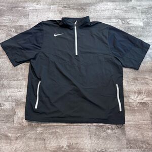 Nike Golf Jacket Black Windshirt 1/4 Quarter Zip Windproof Pullover Men’s Sz XXL